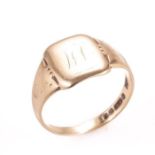 9ct Gold Signet Ring Birmingham 1957