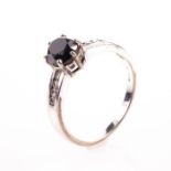 9ct White Gold 1ct Black Diamond Ring