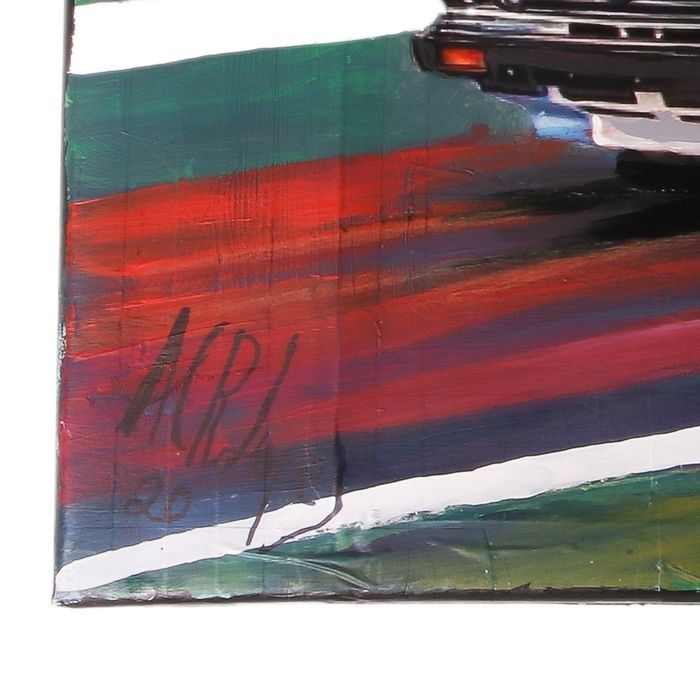 44 Triplex Capri Racing Car Signed Painting A. Lopes - Image 5 of 6