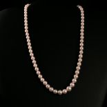 Graduated Pearl Art Deco White Gold Necklace