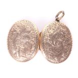 Victorian Gilt Foliate Locket Pendant