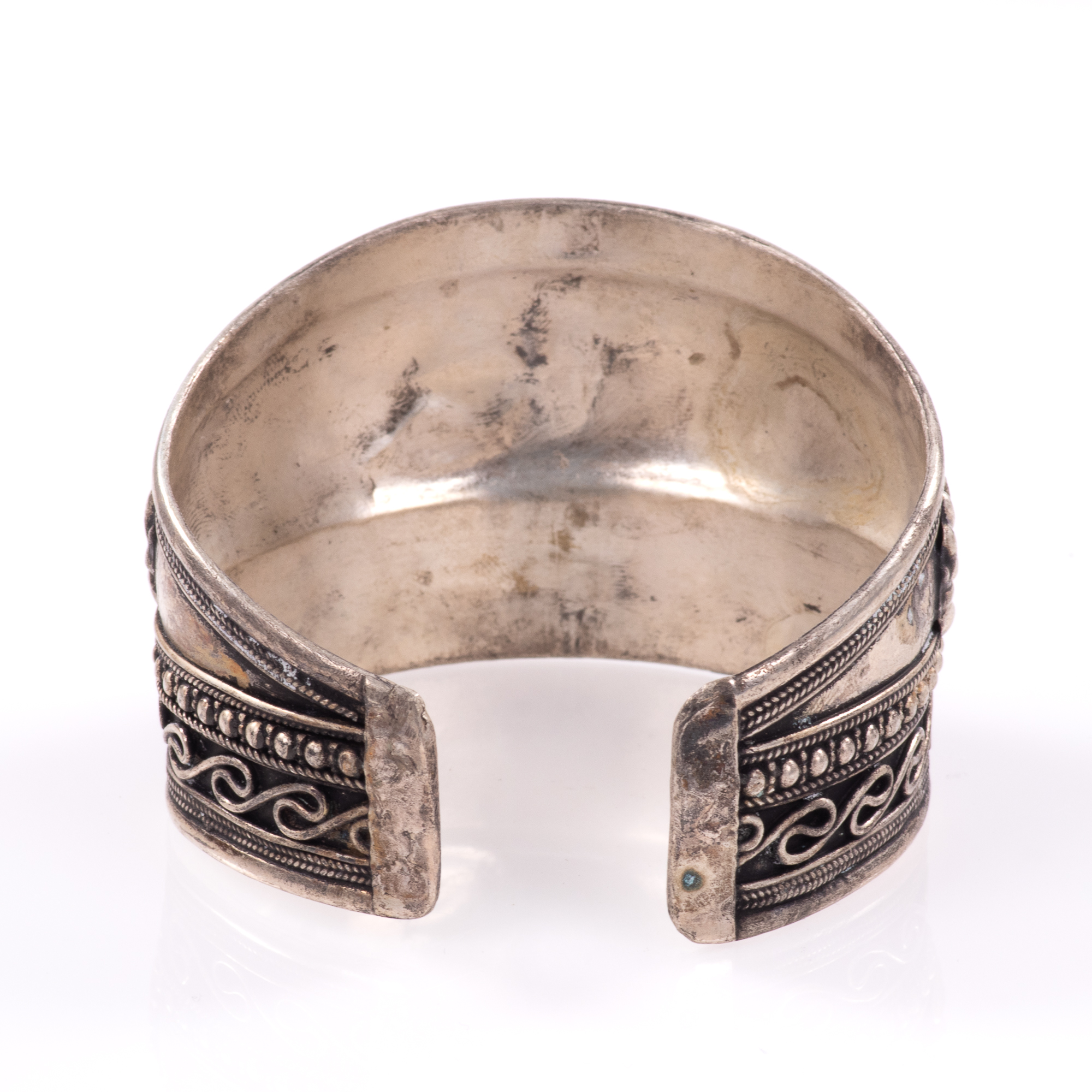 Tibetan Buddhist Silver Cuff Bracelet - Image 6 of 6