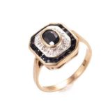 9ct Gold 1.20ct Sapphire & Diamond Birmingham Ring