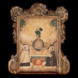 XVII (ca. 1630) Colonial Old Master Vellum Painting - Miraculous Appearance