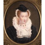 TIMED SALE ~ XVIII Old Master Miniature Portrait of MARY QUEEN OF SCOTS