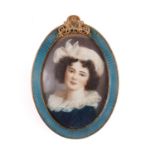 NO RESERVE ~ Miniature Victorian Gilt Portrait Depicting Élisabeth Vigée Le Brun - Ormolu & Guilloch