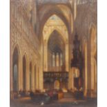 TIMED SALE ~ XIX Jules Victor Génisson (Saint-Omer 1805-1860 Bruges) Cathedral Interior