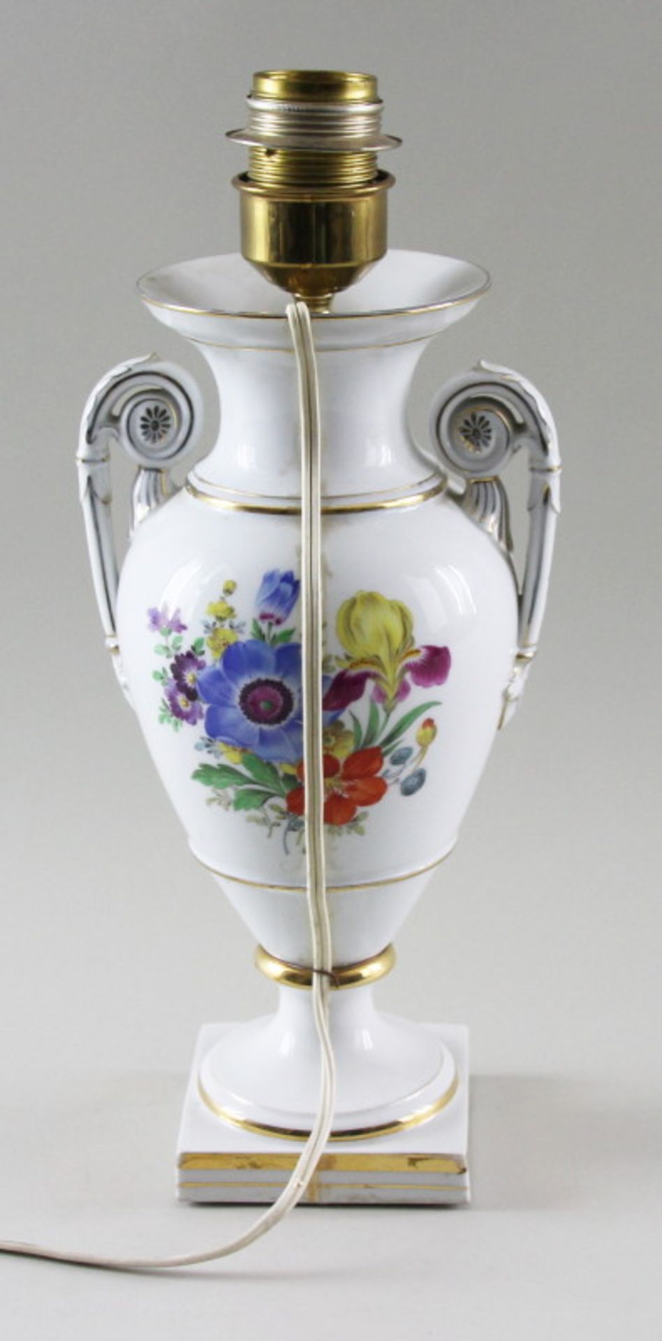 Lampenfuß, Porzellanmanufaktur Meissen, Dekor: "Deutsche Blume", 1. Wahl, 20. Jhd. - Image 2 of 3