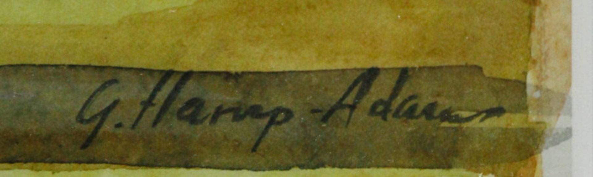 G. Harup-Adams (20. Jhd.) - Aquarell/Papier "Nordische Meerlandschaft unter grauem Himmel" - Bild 3 aus 3