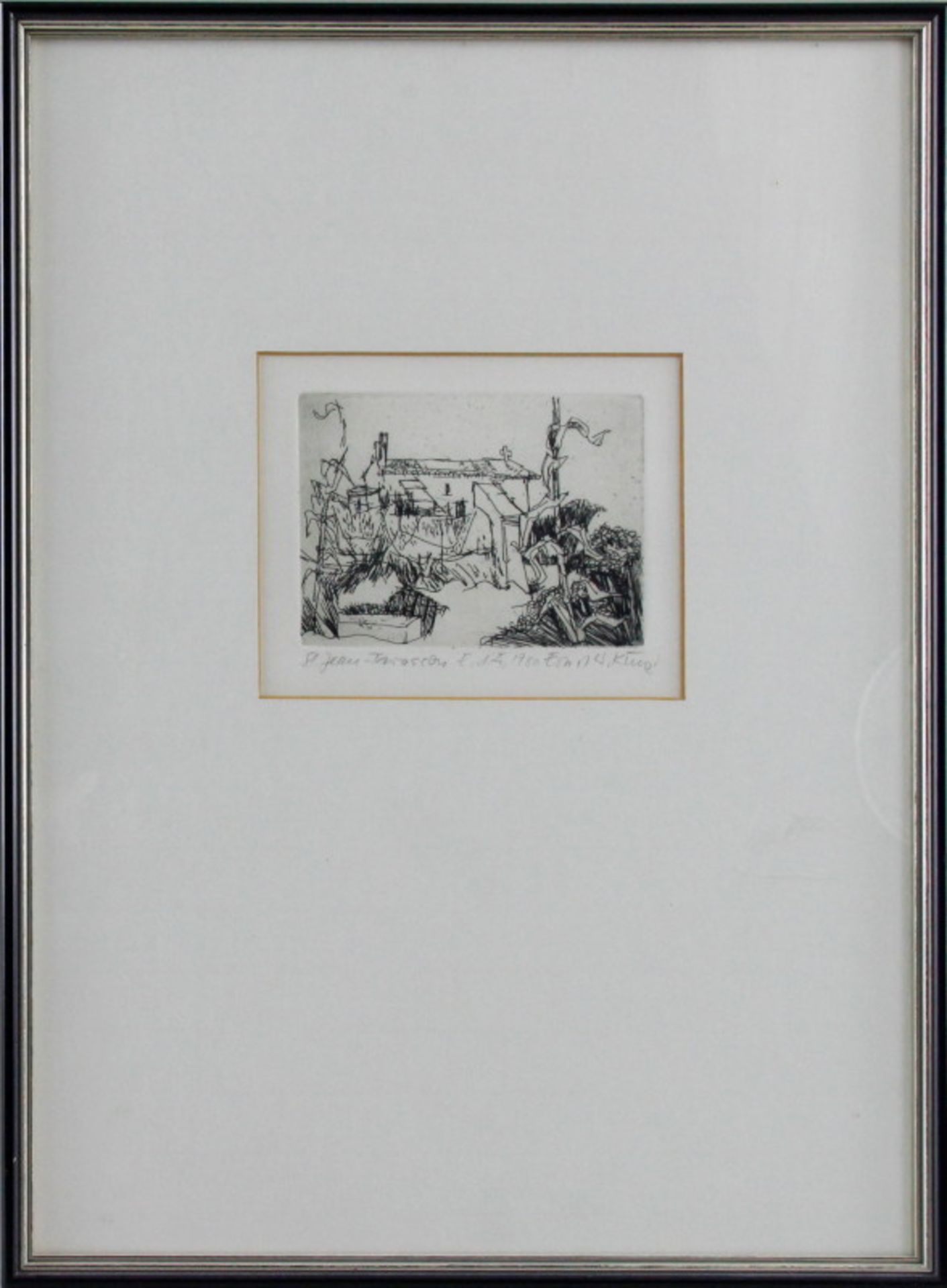 Grafiker (20. Jhd.) - Kaltnadel-Radierung/Papier, "St. Jean Tarascon", 1980 - Bild 2 aus 3