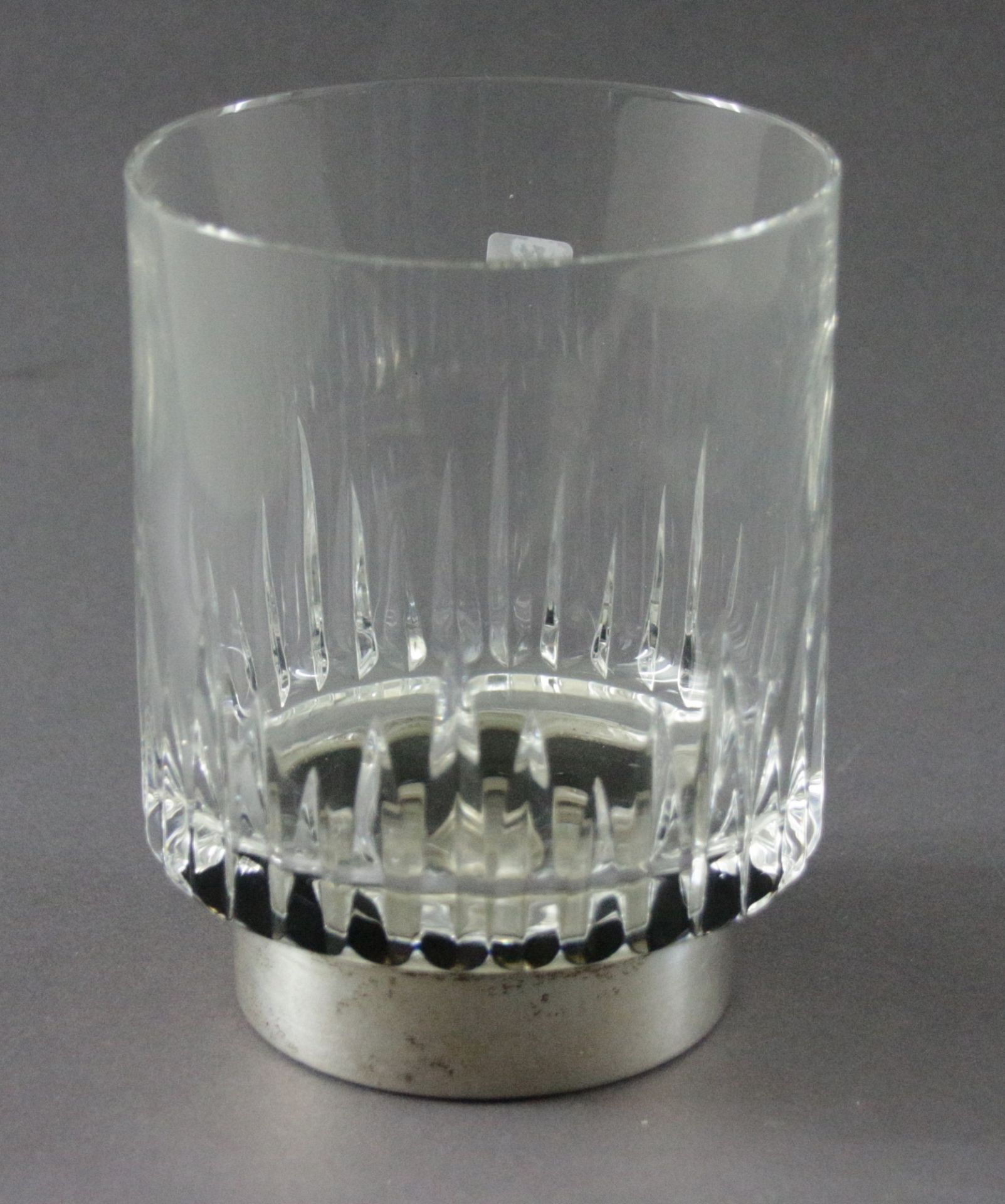 Schlichte Kristall-Vase mit 925er Silber-Montierung, 1960er Jahre