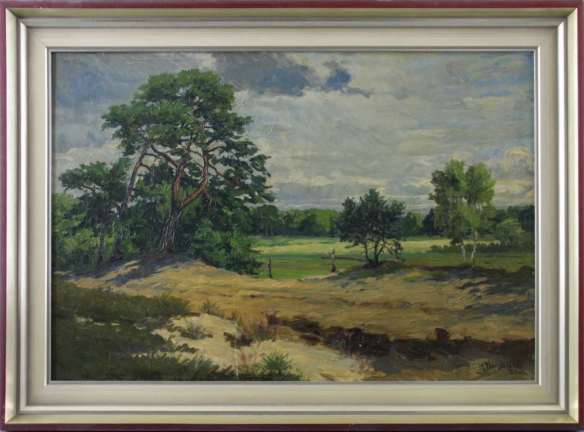 Johann Heinrich Hindahl (1895 - 1963) - Öl/Lw., "Norddeutsche Landschaft", (19)21