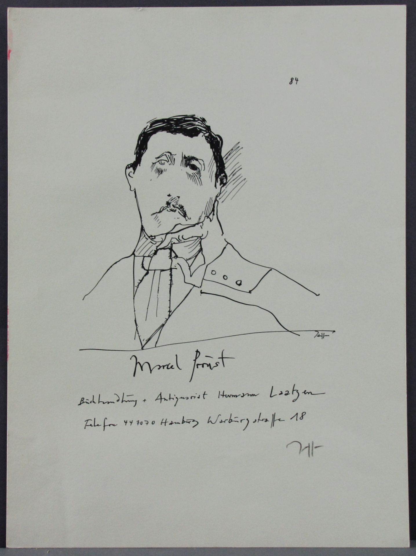 Horst Janssen (1929 - 1995) - Zinkographie/Papier "Portrait Marcel Proust"