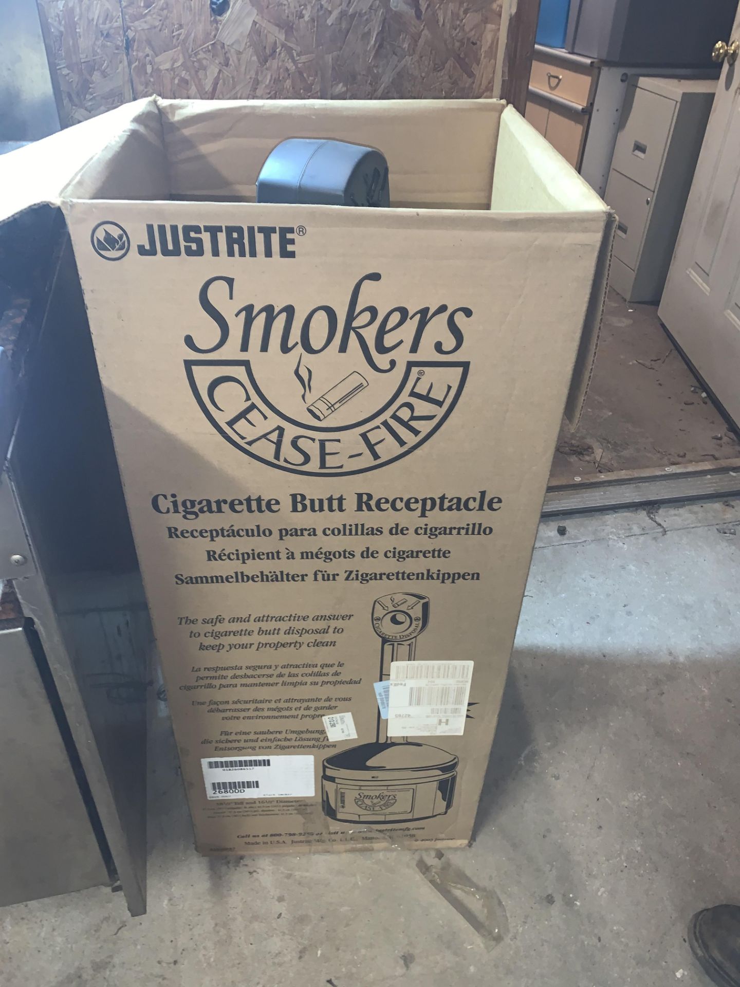 JUSTRITE Smoker's Cease Fire Cigarette Butt Receptacle - Image 2 of 2