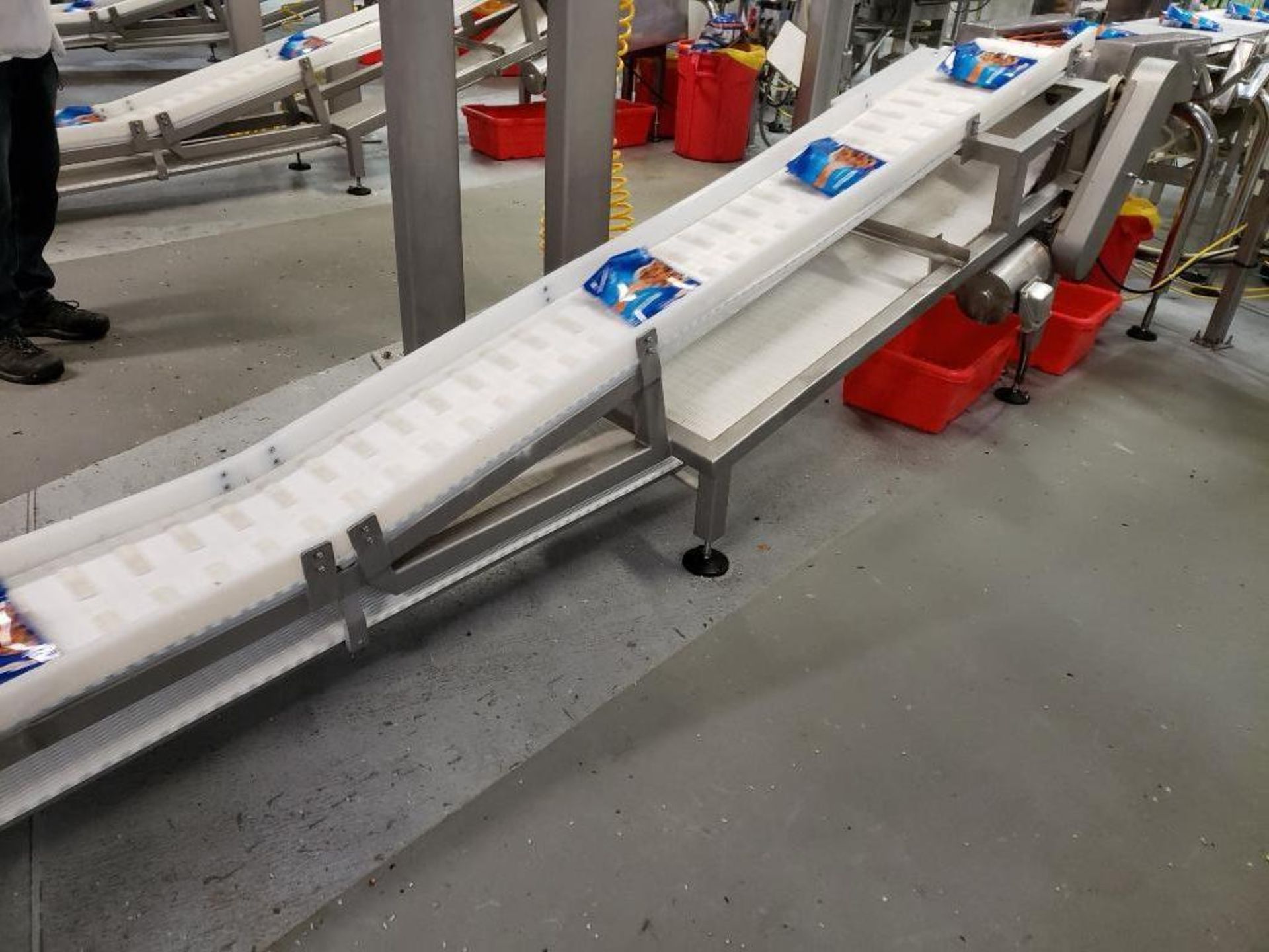 incline belt conveyor with washdown motor