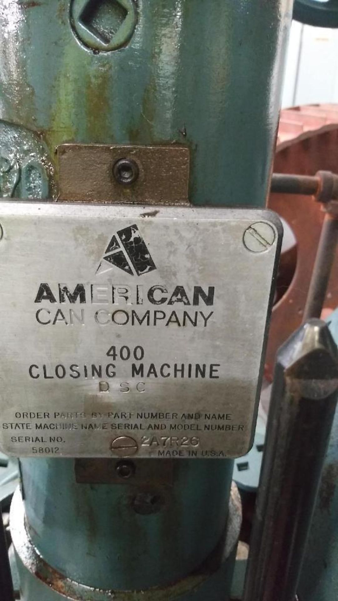 American Can Company can seamer model DSC 400 can closer - Image 2 of 2