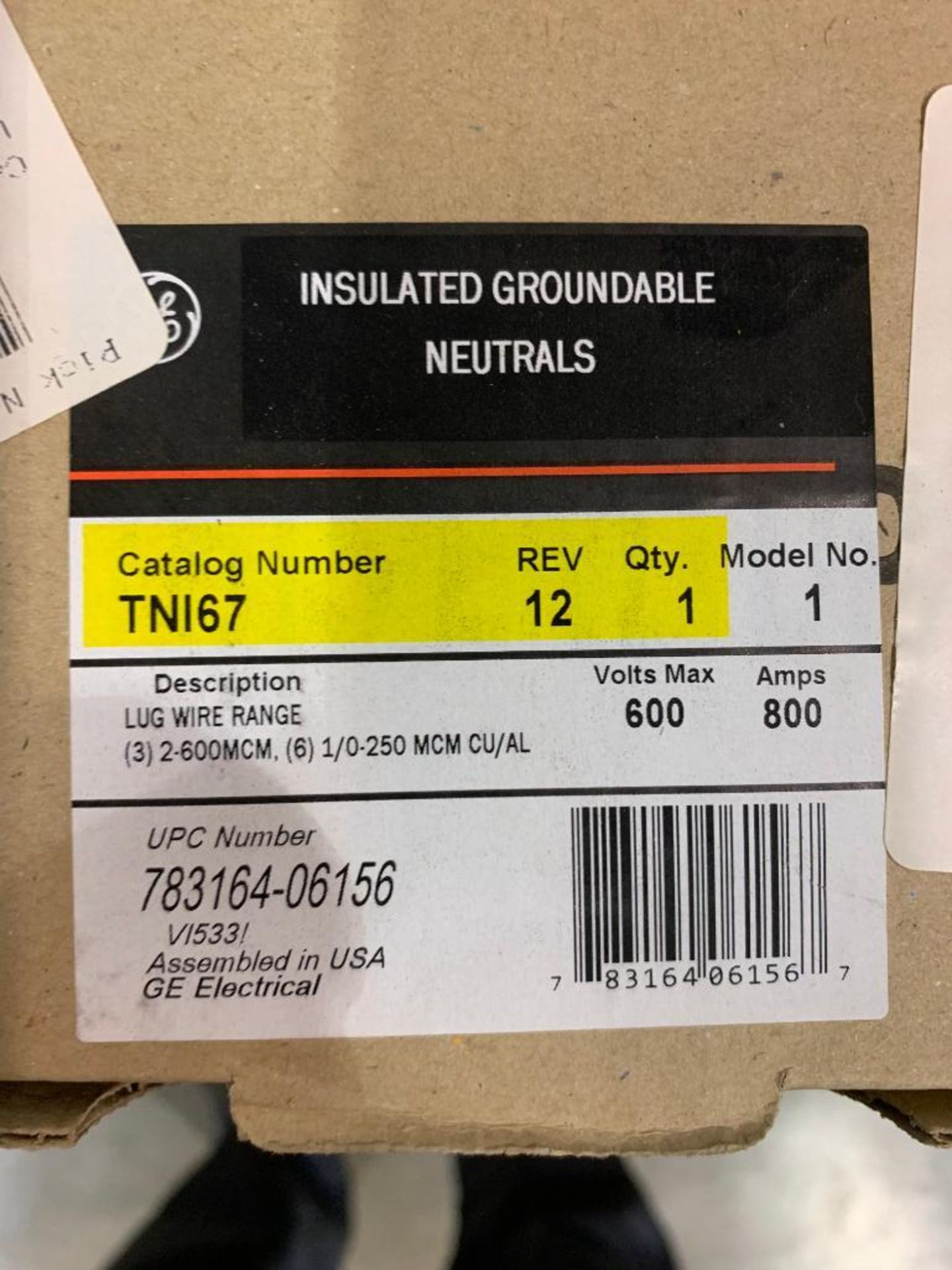 (2) GE insulated groundable neutrals - Image 2 of 5