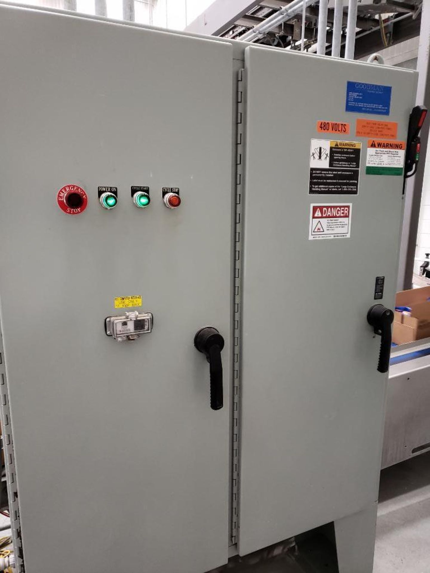 Goodman SS control panel for conveyor system