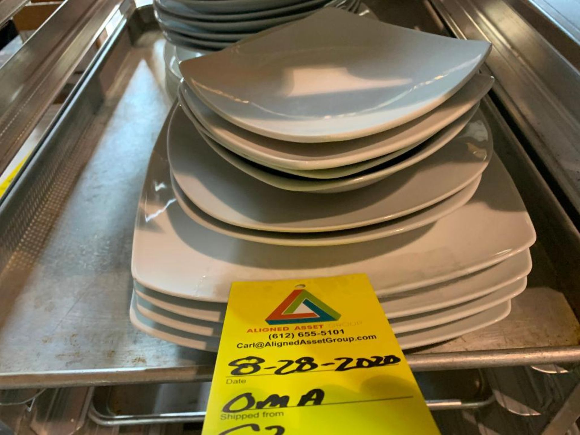 (24) various size white plates