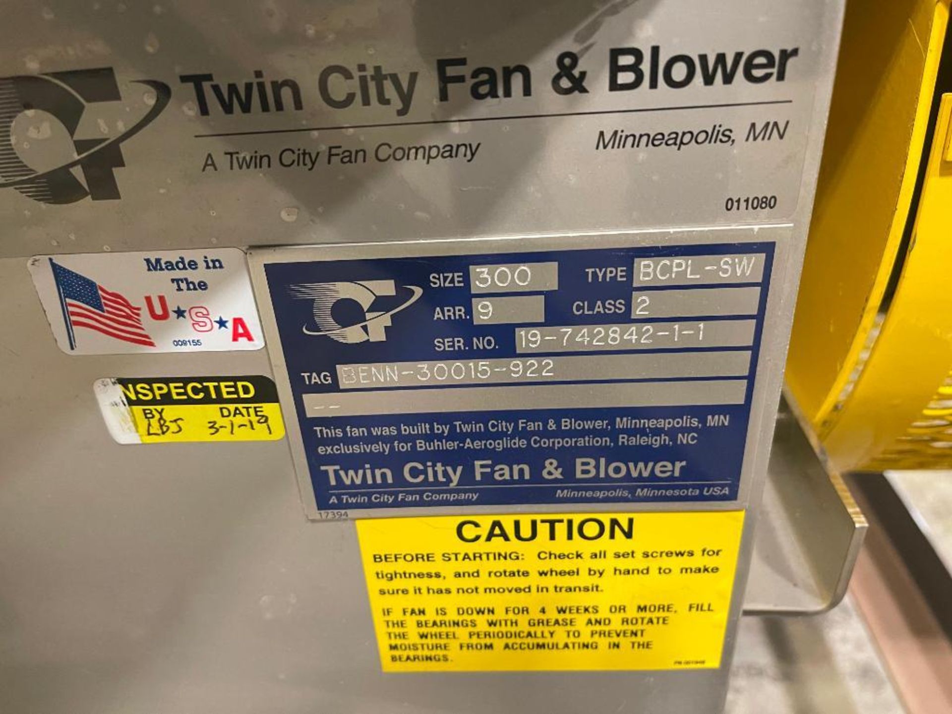 unused Twin City Blower size 300 - Image 4 of 4