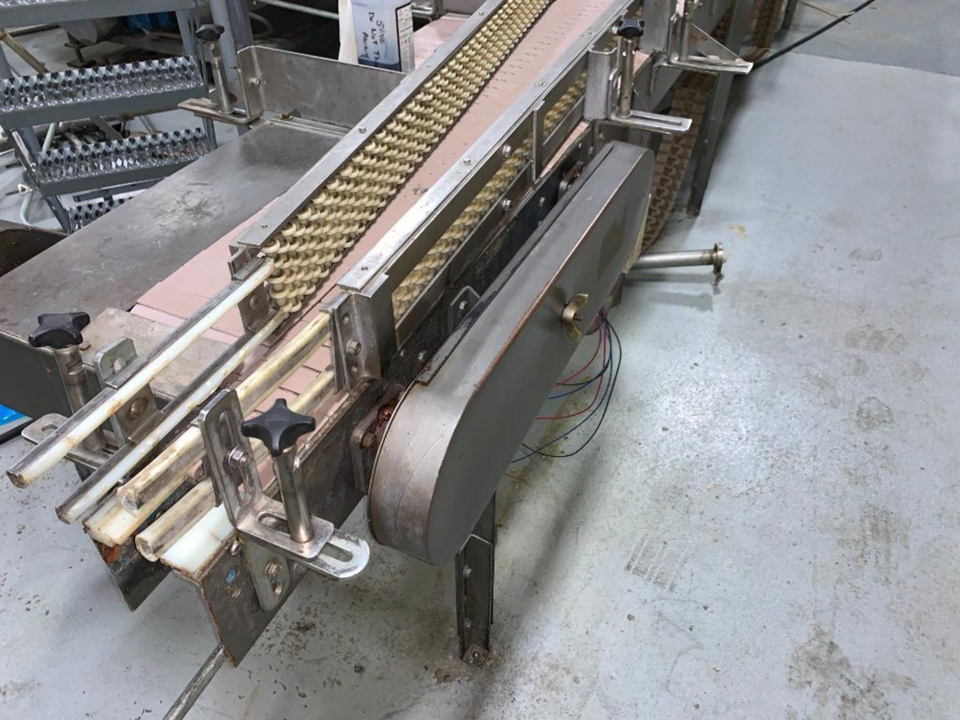 Nercon mild steel 3-lane bottle conveyor, 20 ft. overall, motor and drive - Image 2 of 15