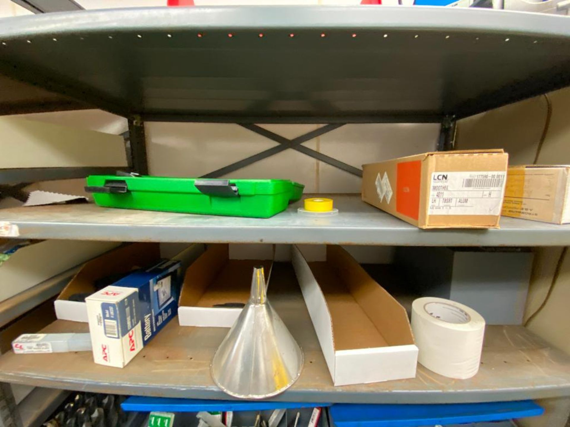 contents of supply room, JustRite flammable storage cabinets, SPX pump, assorted bits, Cryospray, in - Image 9 of 31