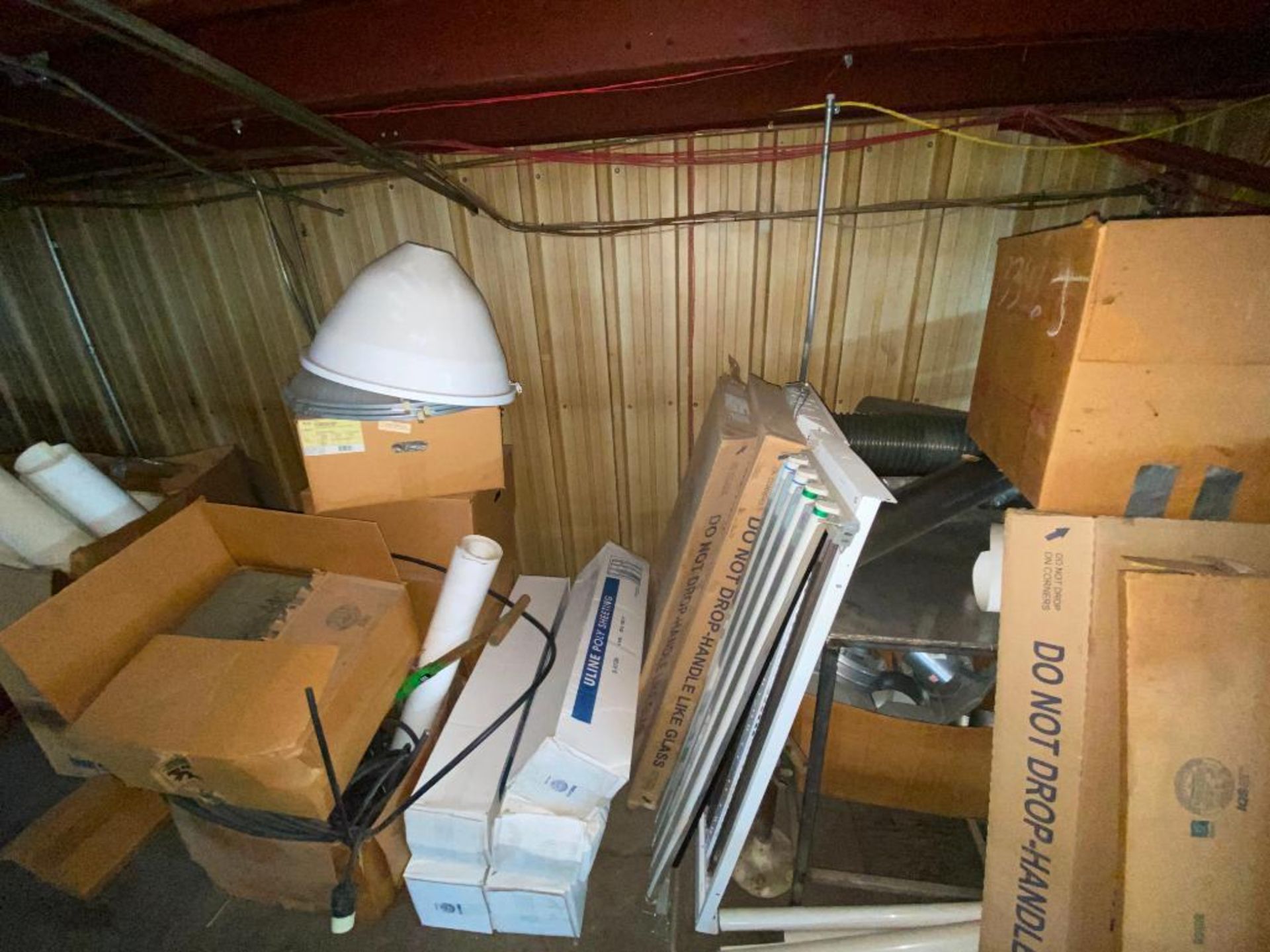 contents of wood deck, pipe insulation, replacement lighting and bulbs - Image 3 of 11