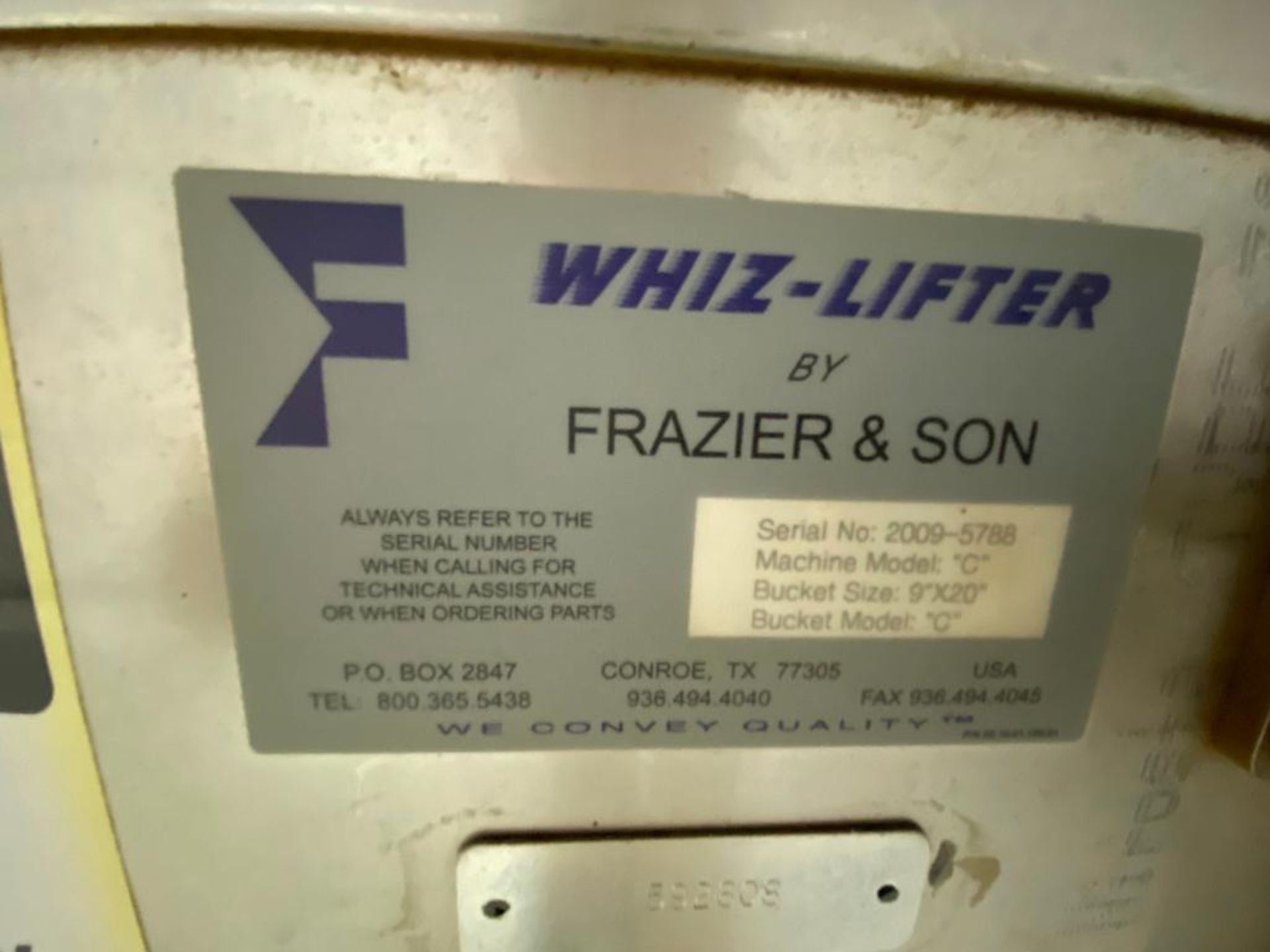 2009 Frazier and Son Whiz-Lifter stainless steel overlapping bucket elevator - Image 4 of 15
