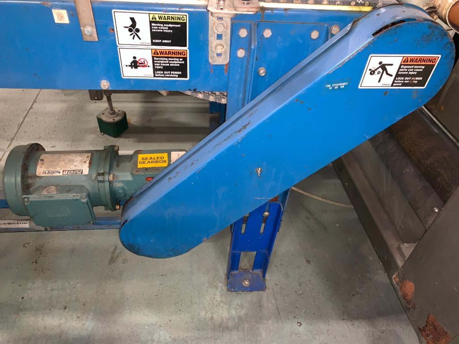 mild steel conveyor, 76 in. x 18 in. x 35 in., gray plastic belt - Image 2 of 9
