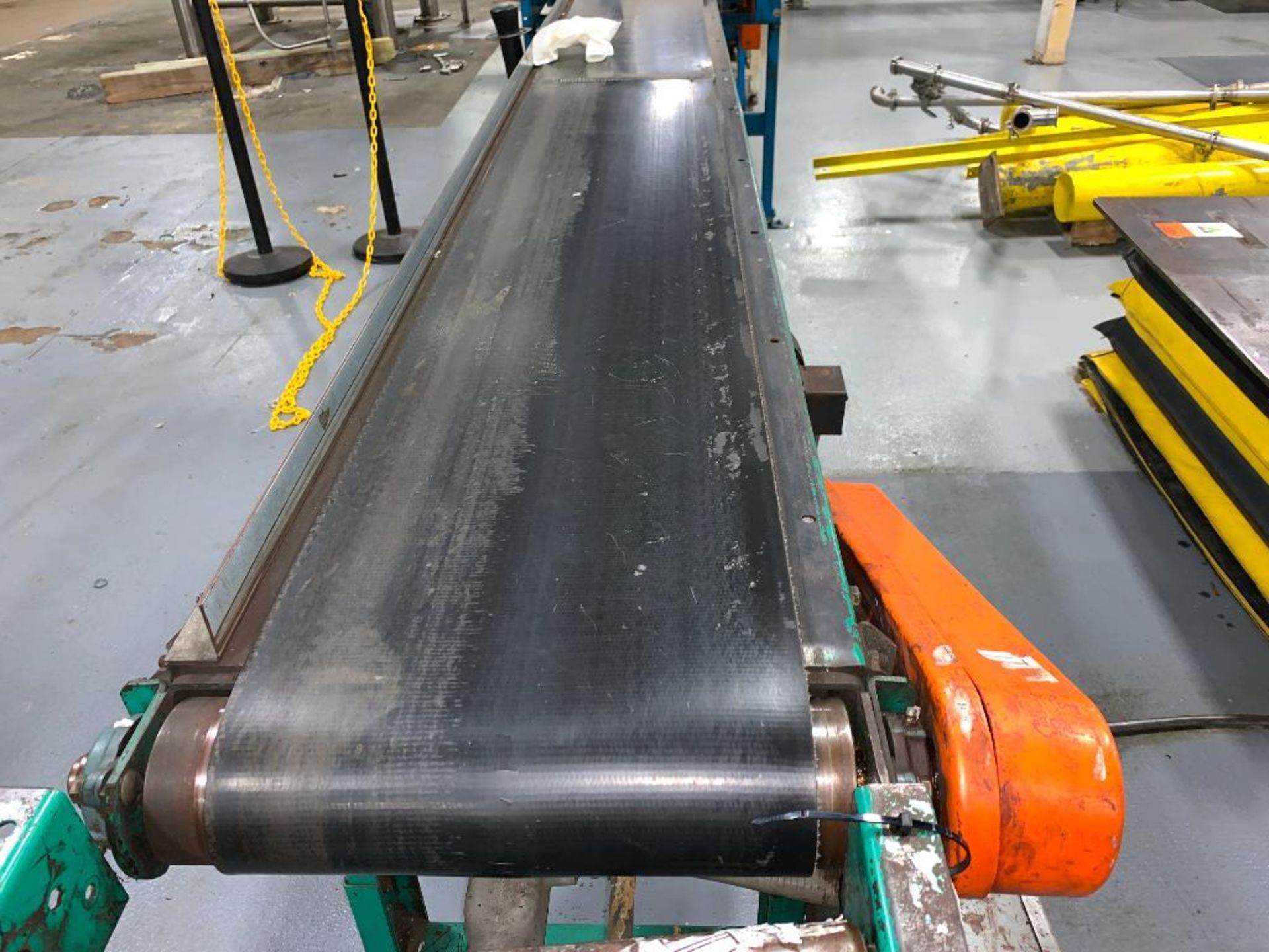 Hytrol mild steel conveyor, 126 in. x 14 in. x 36 in., black rubber belT - Image 7 of 7