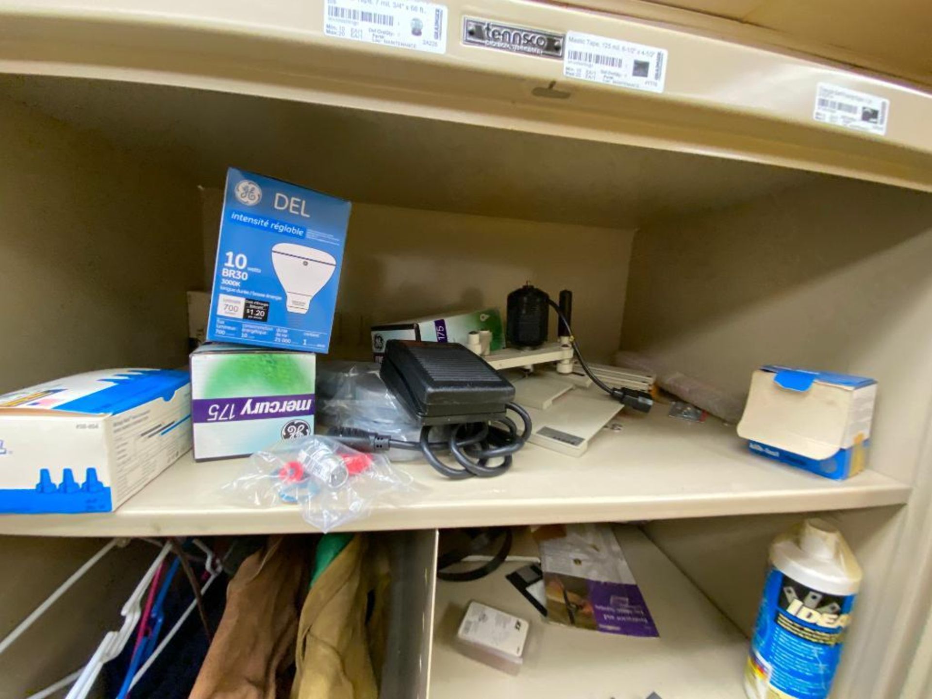 contents of supply room, JustRite flammable storage cabinets, SPX pump, assorted bits, Cryospray, in - Image 20 of 31