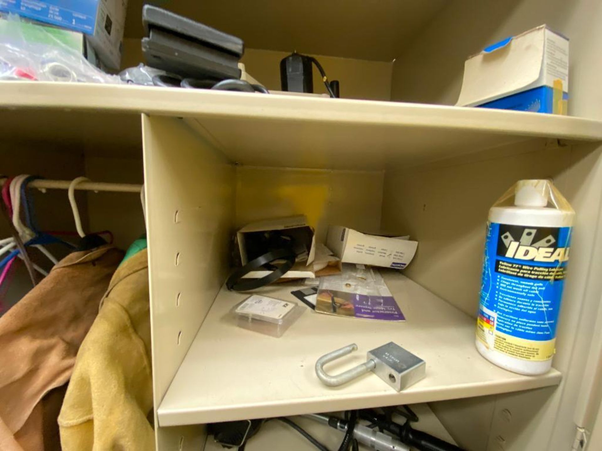 contents of supply room, JustRite flammable storage cabinets, SPX pump, assorted bits, Cryospray, in - Image 21 of 31