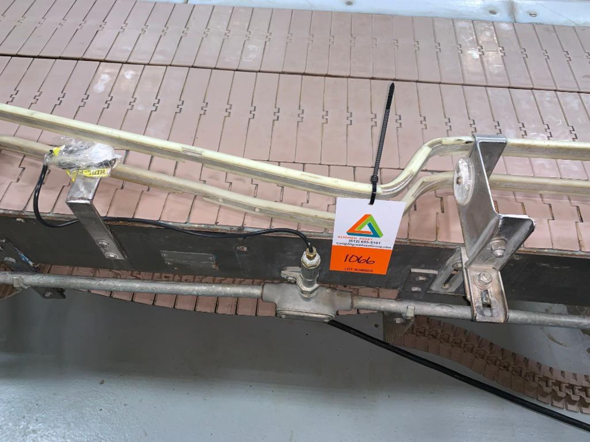 Nercon mild steel 3-lane bottle conveyor, 20 ft. overall, motor and drive - Image 14 of 15