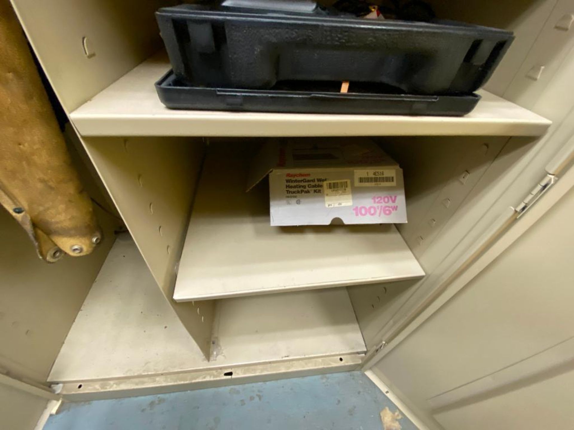 contents of supply room, JustRite flammable storage cabinets, SPX pump, assorted bits, Cryospray, in - Image 24 of 31