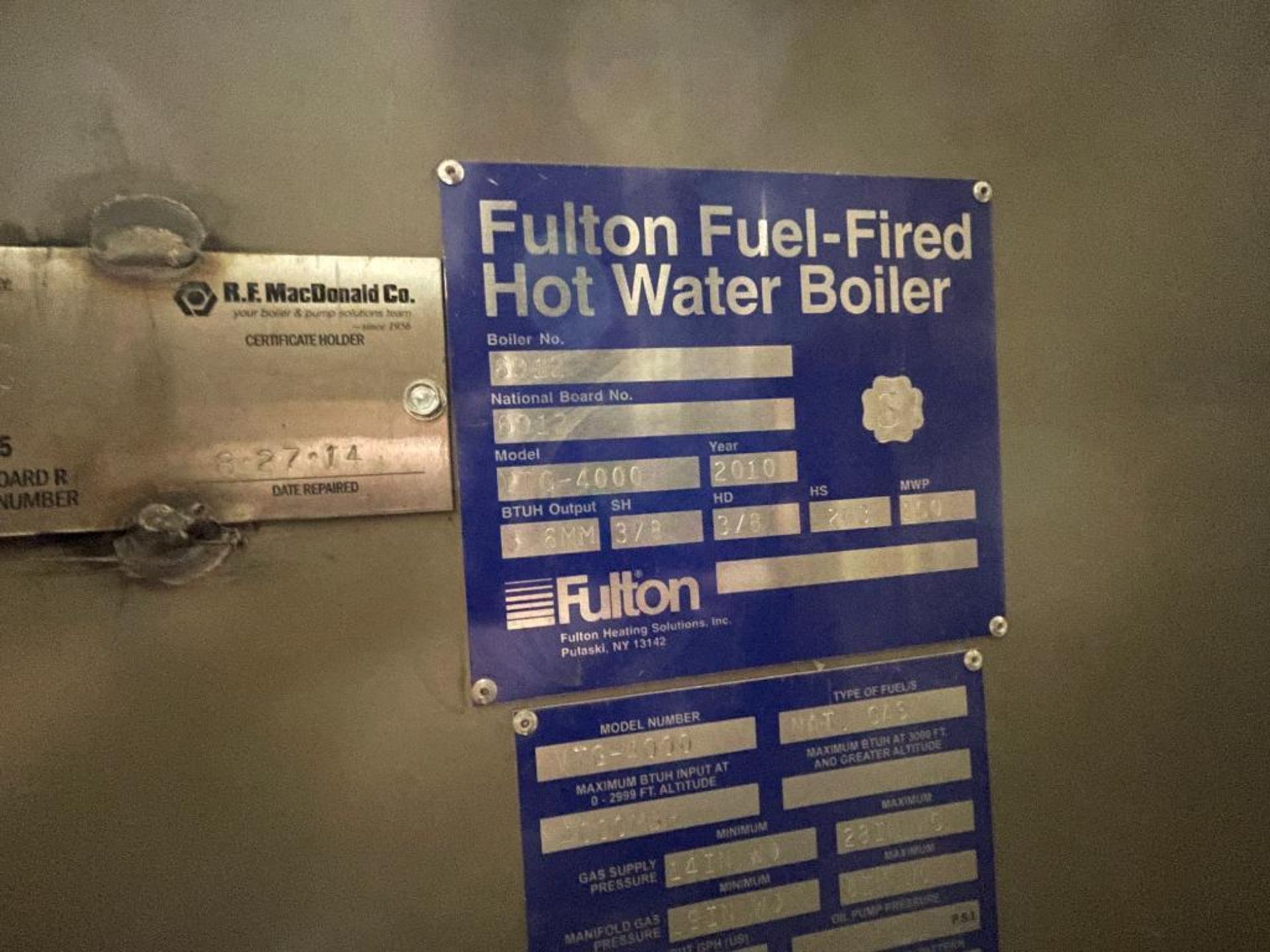 2010 Fulton fuel fired hot water boiler - Image 5 of 20