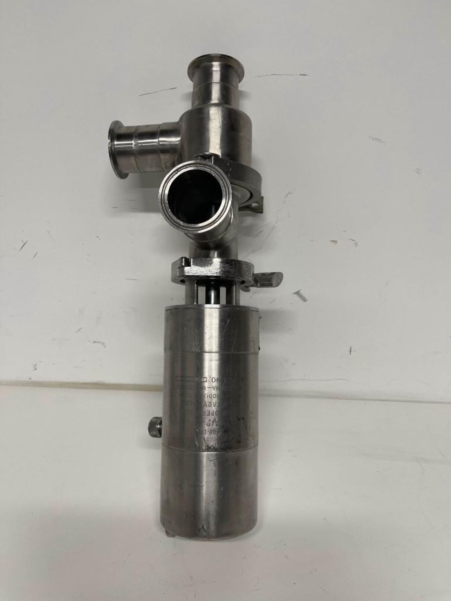 2 in. tri-clover air operated sanitary valve three port routing valve stainless steel - Image 2 of 12