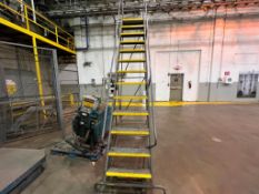 Tri-Arc 13-step rolling warehouse ladder