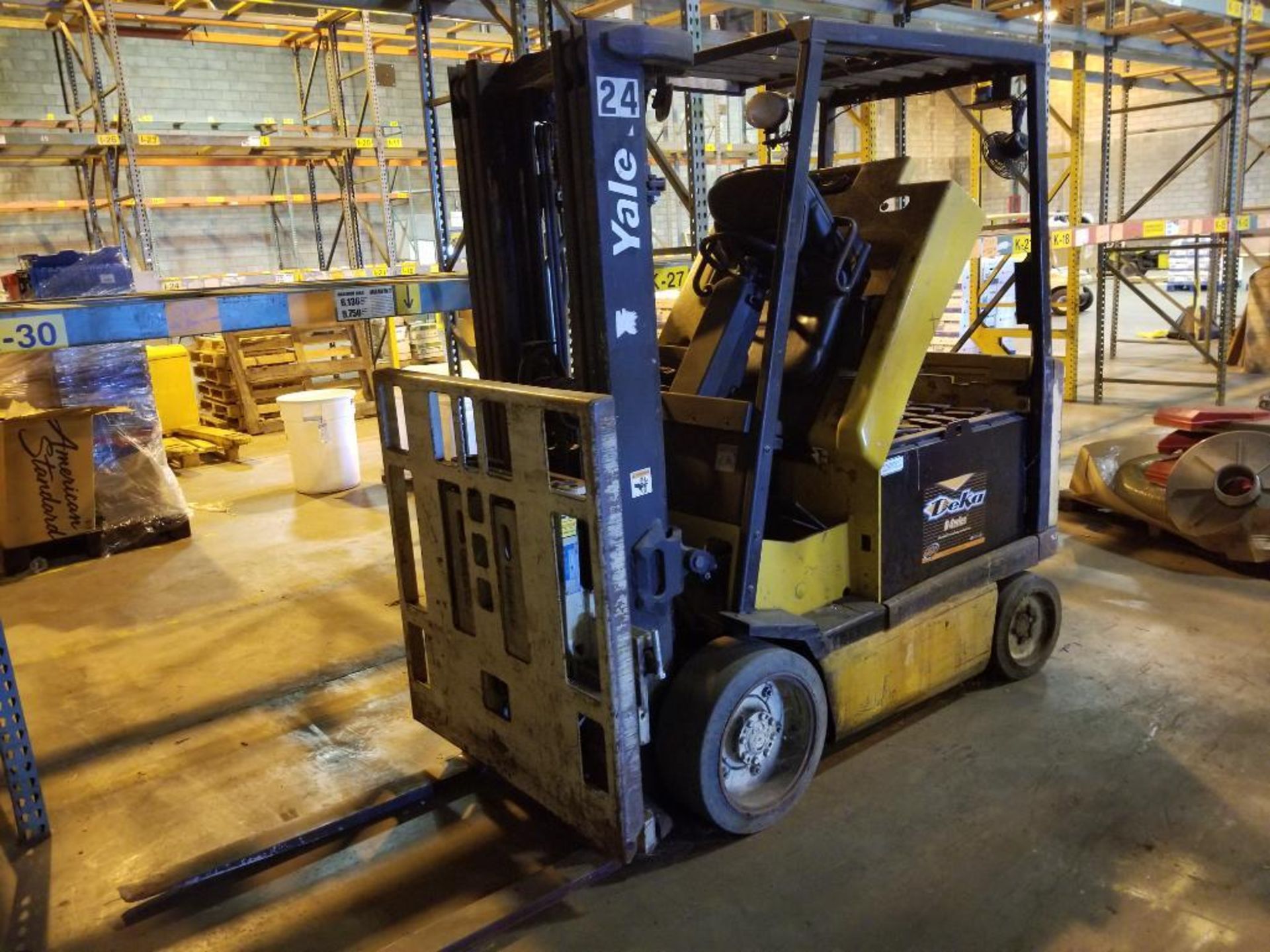 (1) Yale forklift, (1) Hyster electric forklift, model E35Z, needs repair, no battery, and (1) Hyste - Image 2 of 21