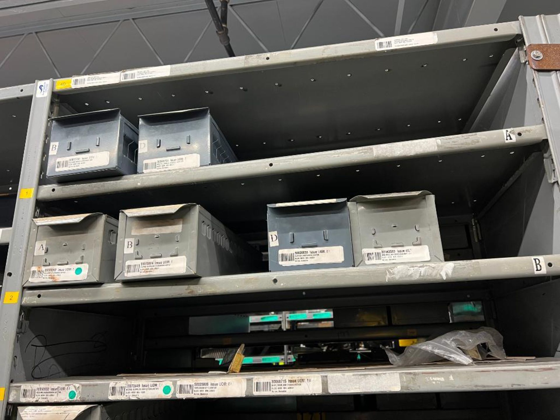 contents of gray shelving units to include, bearings, shafts, filters, fuses, pneumatic scale parts, - Image 58 of 141