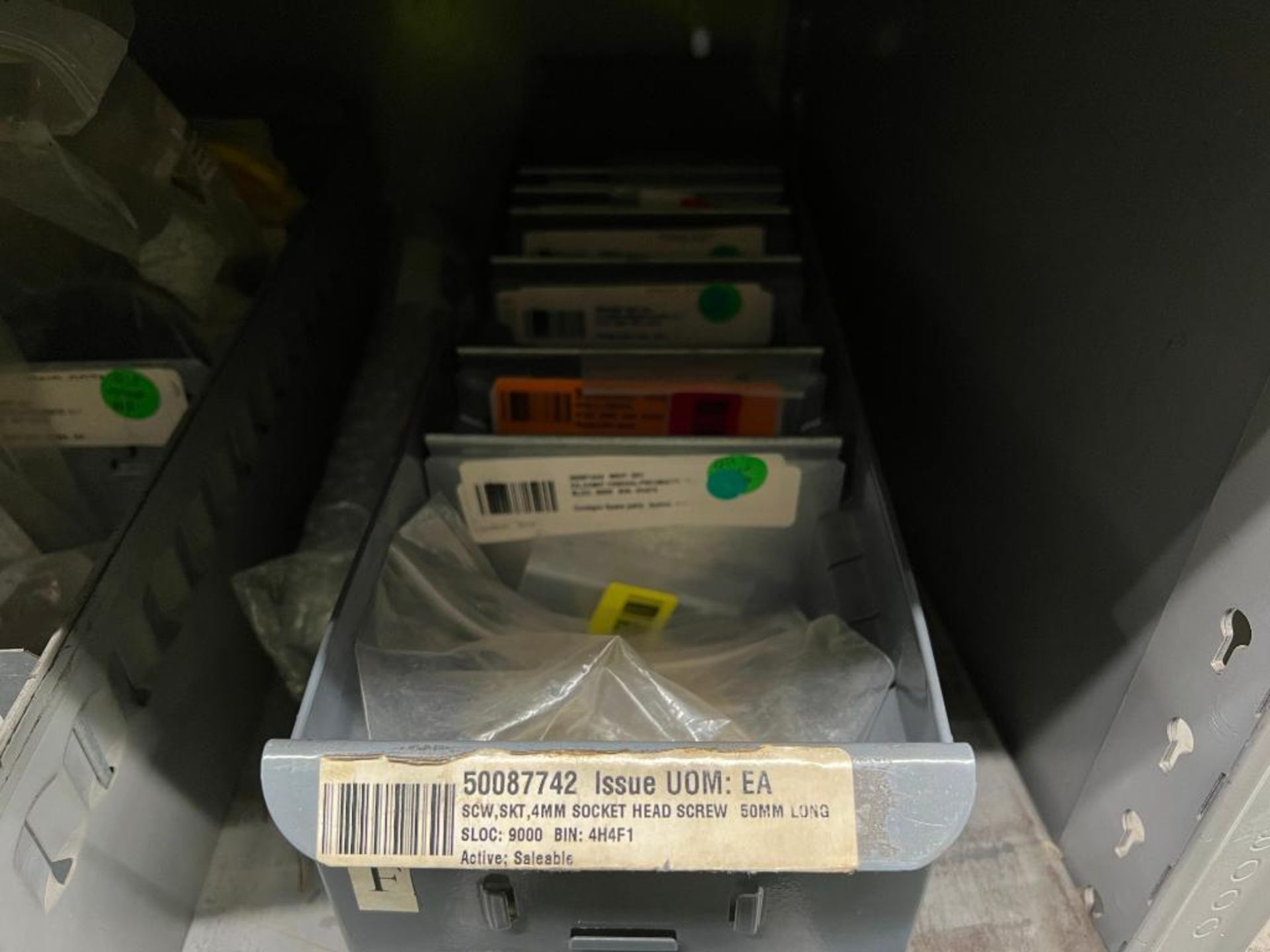 contents of gray shelving units to include, bearings, shafts, filters, fuses, pneumatic scale parts, - Image 24 of 141