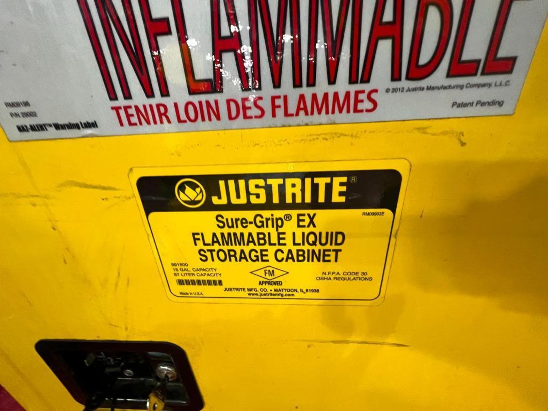 (1) Eagle 2-door flammable liquid storage cabinet, 45-gallon capacity; (1) Justrite flammable liquid - Image 5 of 9