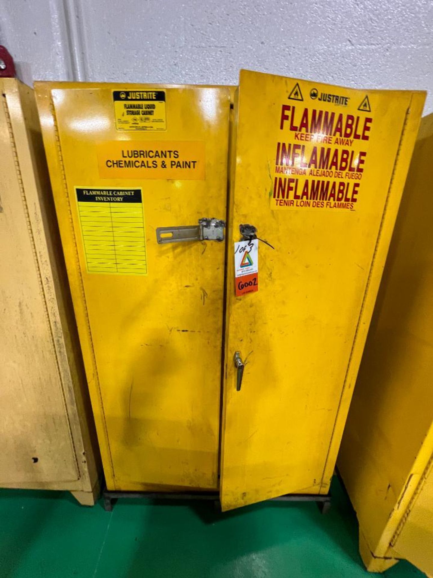 (1) Justrite 2-door flammable liquid storage cabinet, 45-gallon capacity, (1) Jamco flammable materi - Image 2 of 9