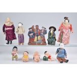 Los 10 japanische Puppen und Figuren Unterschiedliche Darstellungen, verschiedene Mate