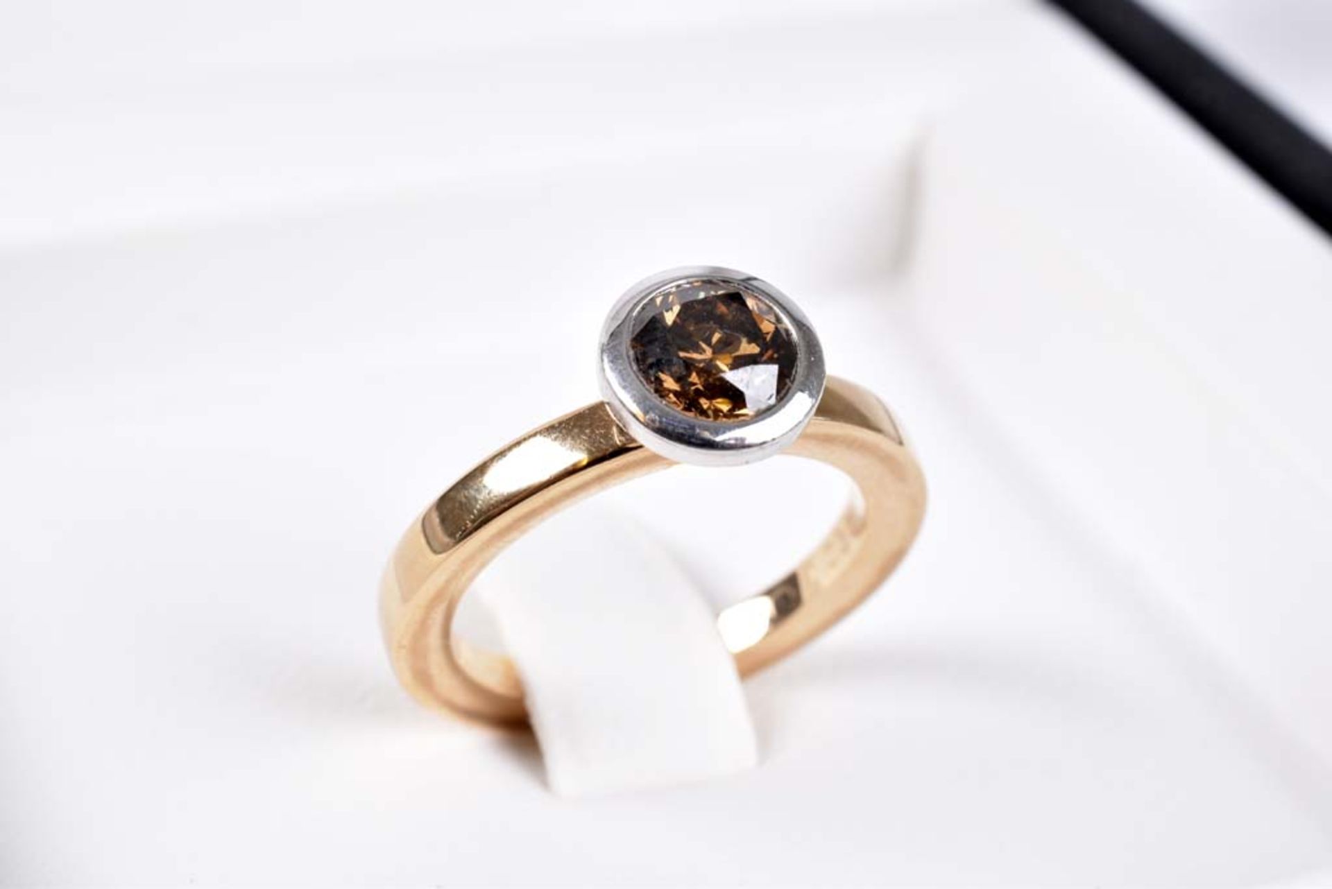 NOOR Moderner Solitär-Diamant-Ring NOOR EXCLUSIVE - Eternity, 750 Rotgold / Weißgold