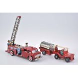 JOYAX u.a. 2 Feuerwehrwagen Blech/ Metall, L 5-25 cm, JOYAX, Jeep Pompiers und Fire T