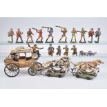 ELASTOLIN 22 Aufstellfiguren verschiedene Darstellungen Wild-West Figuren/ Cowboys, M.