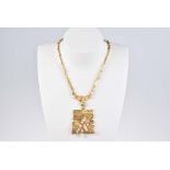 Designer Collier LAPPONIA Design, Gelbgold, 750, 77,2 g, besetzt mit Zuchtperlchen, Ab