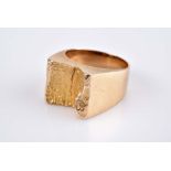 Ausgefallener Designerring - Goldschmiedeanfertigung GG 585, 11,2 g, gefaltet, mit Ham