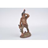 ELASTOLIN Wildwest Figur Indianer spähend M.h., 11 cm, leichte Masserisse, Z 1-2