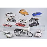 BURAGO/ GAMA/ SOLIDO u.a. 16 Modellautos & Motorräder, Metall/ Kunststoffteile, unter